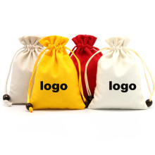 Wholesale canvas printed full color drawstring bag eco-friendly colorful mini cotton gift drawstring bags